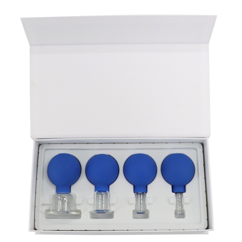 Facial Cup Factory - 1/6 Silicone Facial Cup 4 Pieces Eye Vacuum Massage Glass Cupping Set