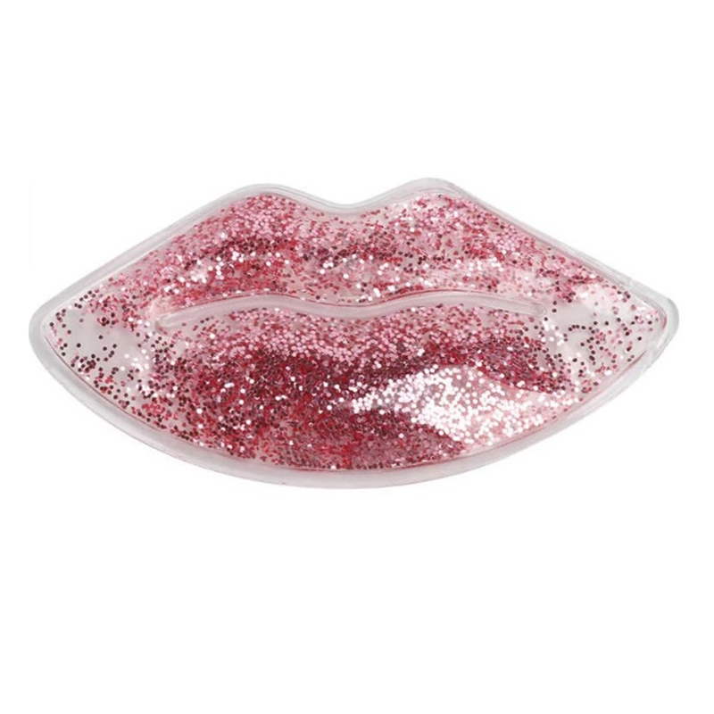 Lip Ice Pack Supplier - Red Mini Lip Shaped Beauty Gel Glitter