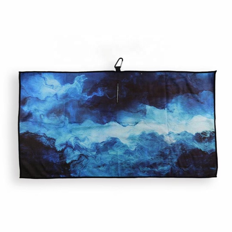 Golf Towel Supplier - High Quality Design Sublimation Reactive Printed Microfiber Waffle