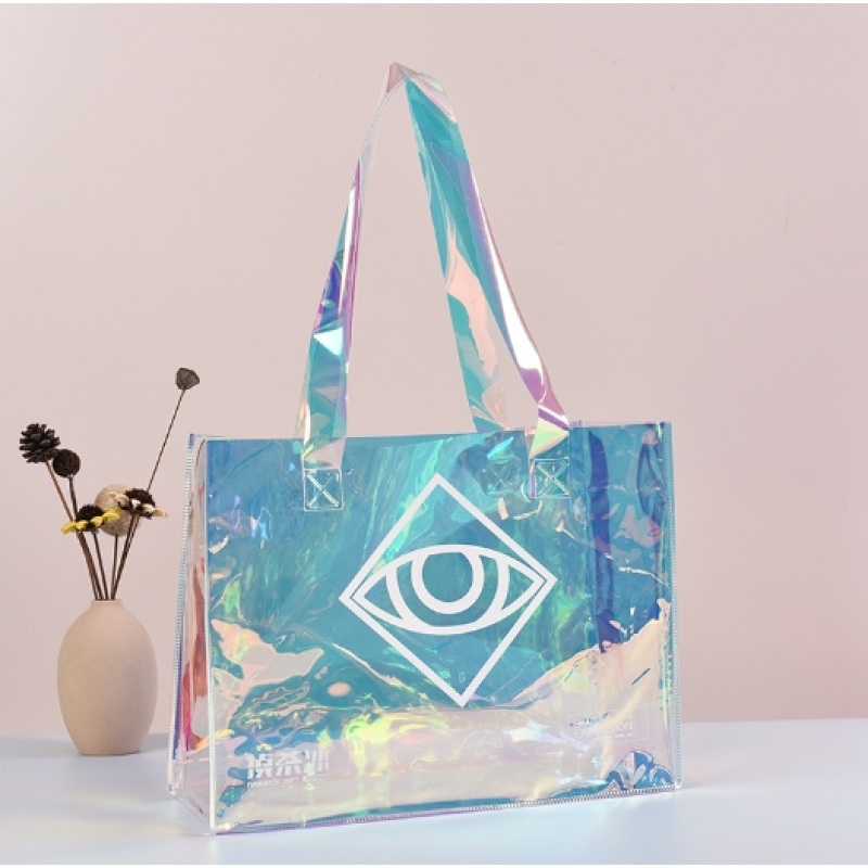 Tote Bag Supplier - OEM Reusable Iridescent Clear Laser