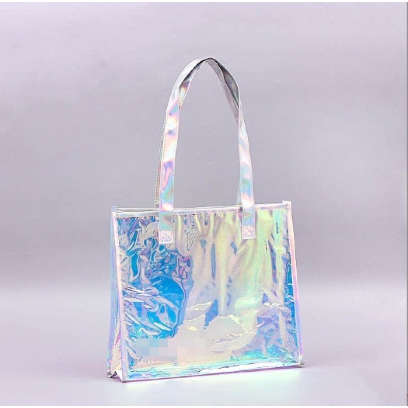 Plastic Tote Bag Factory - OEM Iridescent PVC Holographic Hand