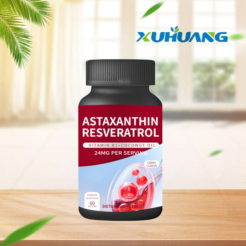 Xuhuang Natural Astaxanthin Gummies With Resveratrol Skin Care Supplement  Astaxanthin Gummies