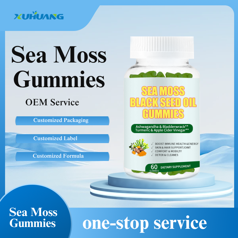 Xuhuang OEM Private Label SeaMoss Supplement Black Seed OIl Vegan Sea Moss Gummies