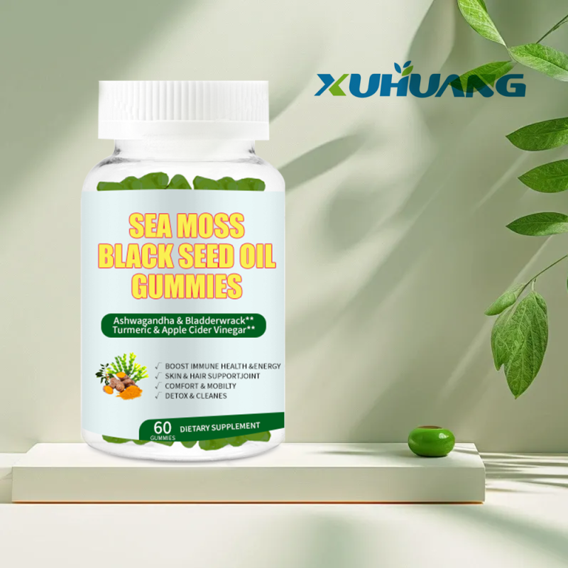 Xuhuang OEM Private Label SeaMoss Supplement Black Seed OIl Vegan Sea Moss Gummies