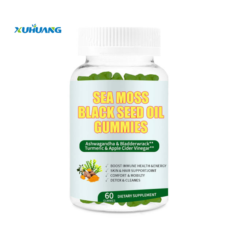 Xuhuang OEM Private Label SeaMoss Supplement Black Seed OIl Vegan Sea Moss Gummies
