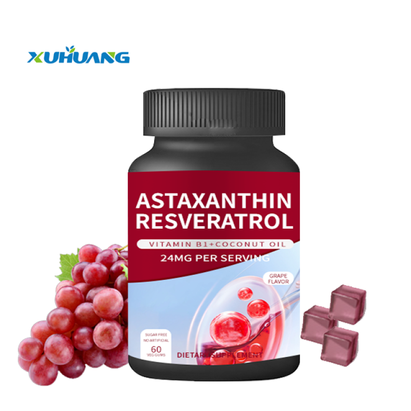 Xuhuang Natural Astaxanthin Gummies With Resveratrol Skin Care Supplement  Astaxanthin Gummies