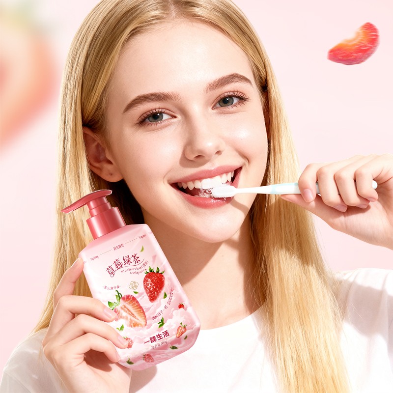 Toothpaste Manufacturer - OEM Strawberry Green Tea Teeth Whitening Toothpaste