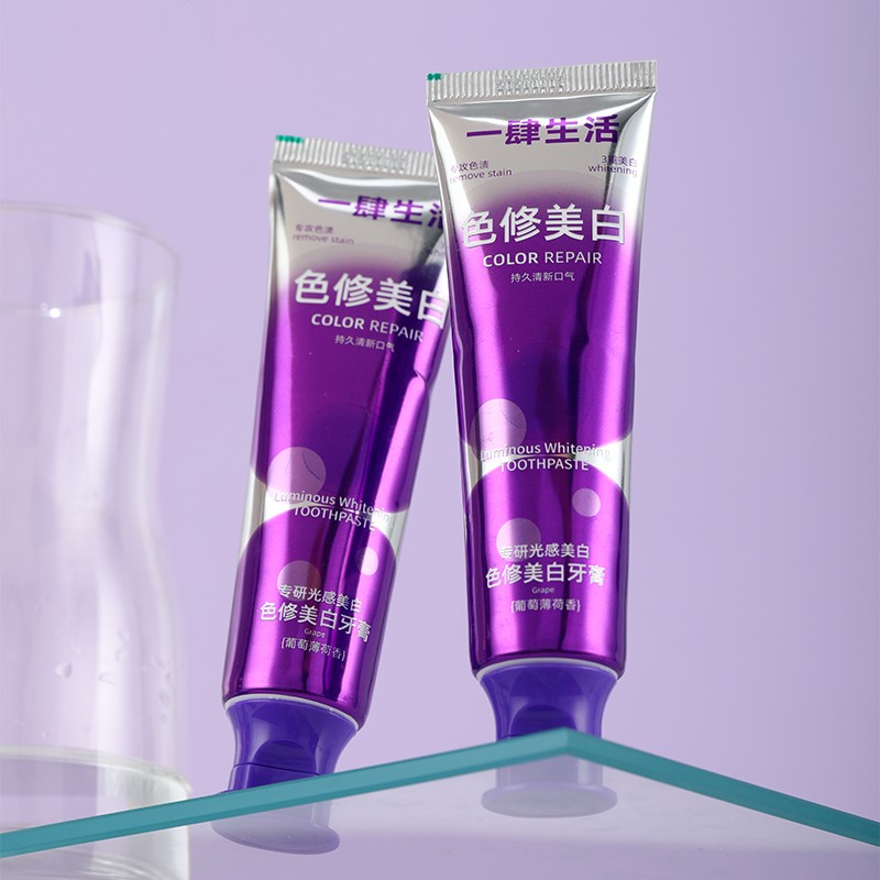 Toothpaste Manufacturer - OEM Grape Mint Color Correcting Whitening Toothpaste