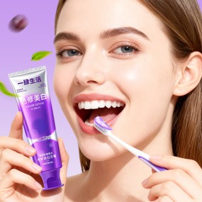 Toothpaste Manufacturer - OEM Grape Mint Color Correcting Whitening Toothpaste
