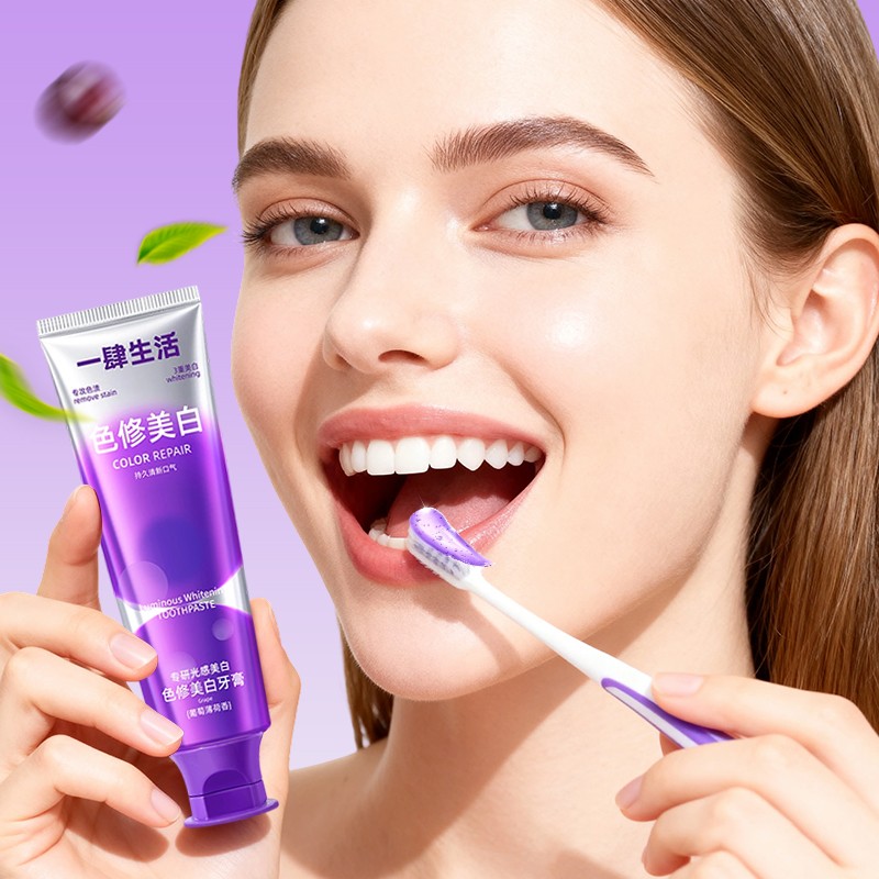 Toothpaste Manufacturer - OEM Grape Mint Color Correcting Whitening Toothpaste