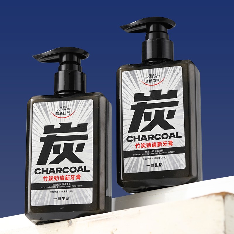 Toothpaste Manufacturer - OEM Bamboo Charcoal Pump Dispenser Whitening Toothpaste