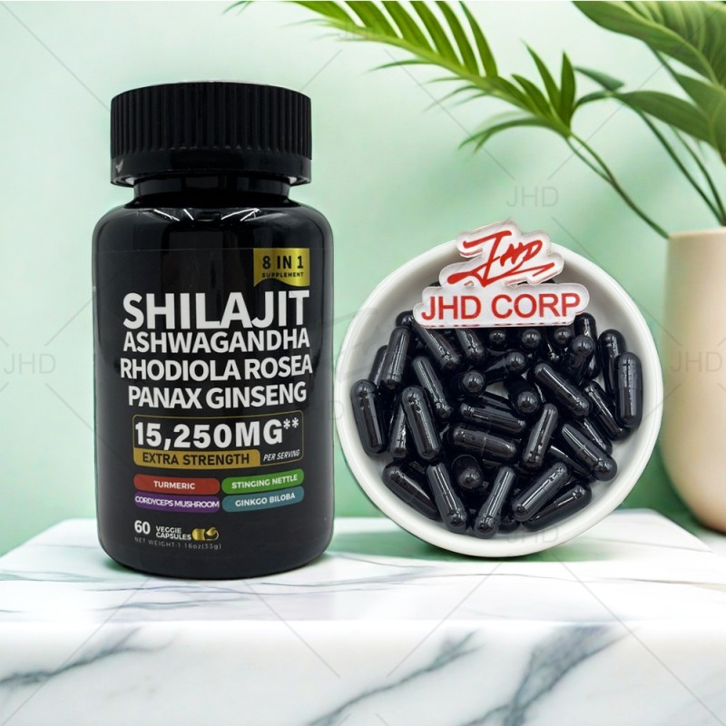 Shilajit Capsules Manufacturer - ODM 8-in-1 Ginseng Ashwagandha Complex Capsule