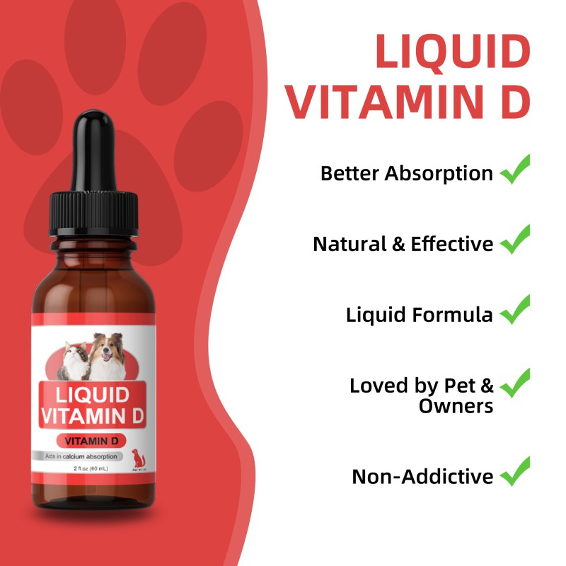 Pet Vitamin D3 Drops Manufacturer - OEM Bone Immune Support Dogs Cats
