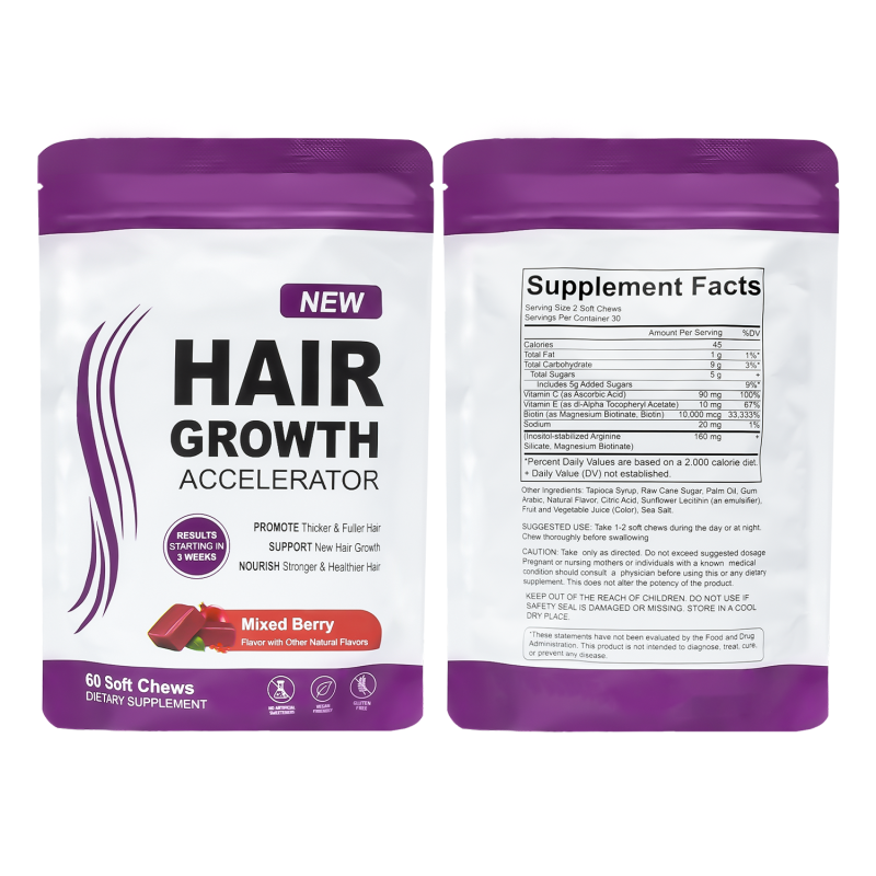 Biotin Gummies Supplier - OEM Hair Growth Vitamin C Sodium Gummies