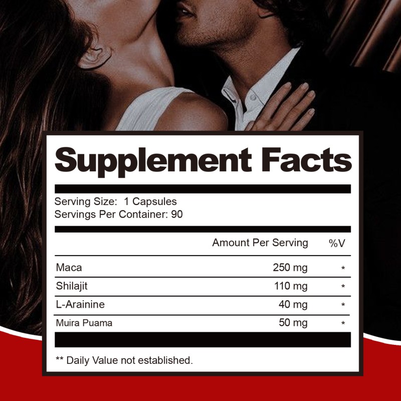 Maca Capsules Supplier - OEM Male Support 90 Count Daily Vitality