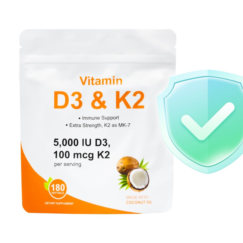 Vitamin D3 K2 Softgels Supplier - OEM High Quality Daily Absorption