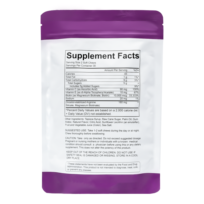 Biotin Gummies Supplier - OEM Hair Growth Vitamin C Sodium Gummies