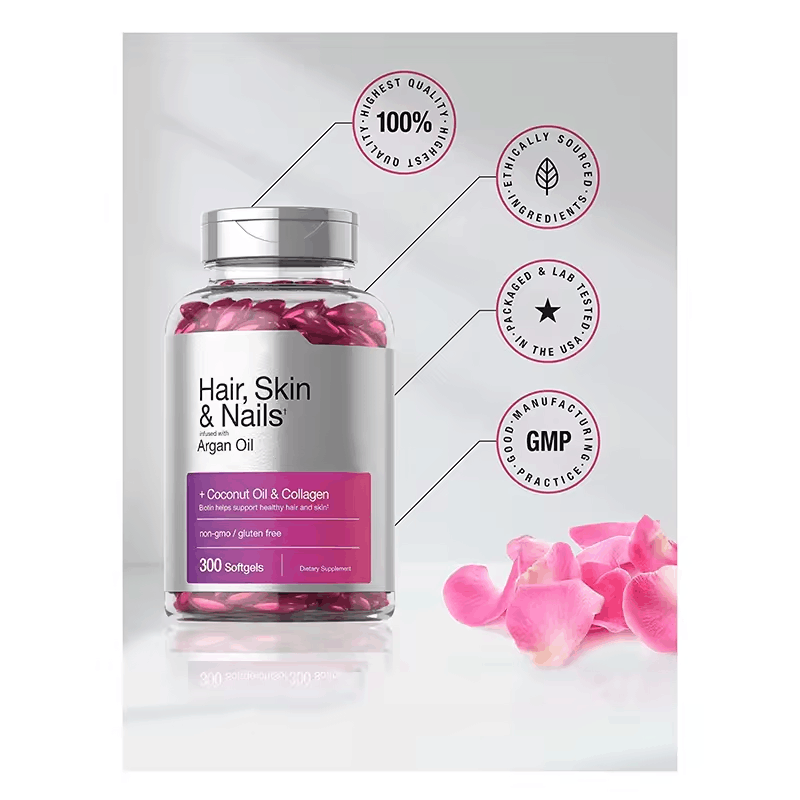 Biotin Collagen Softgels Manufacturer - Hair Skin Nails Argan Oil