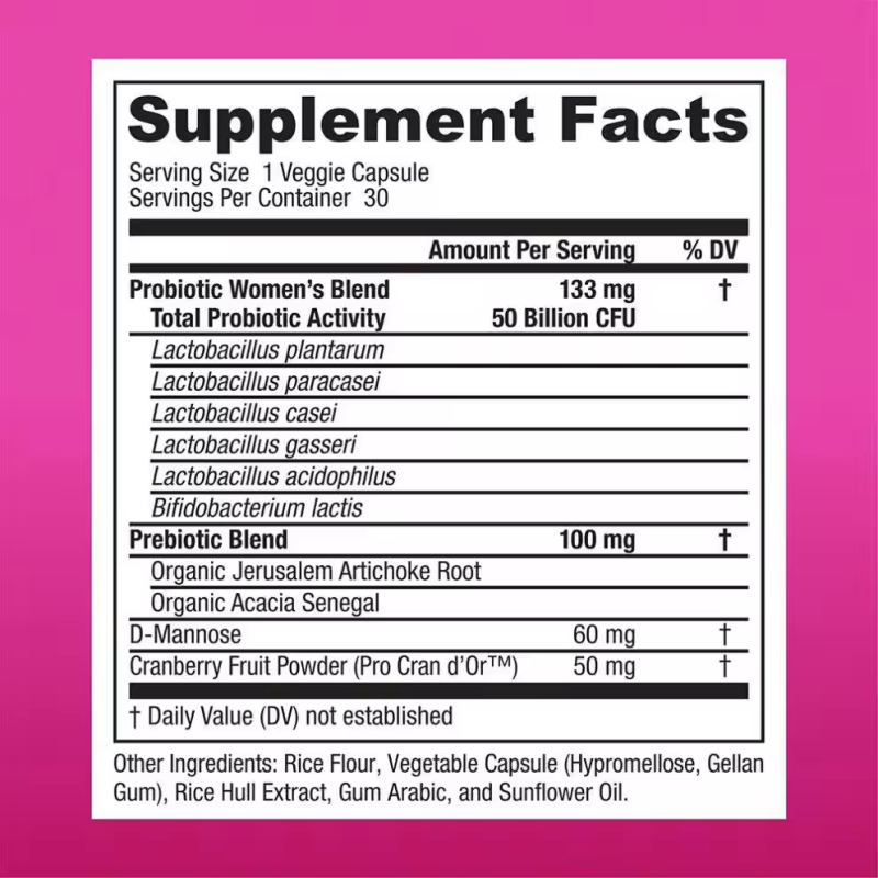 Probiotic Softgels Factory - 50 Billion CFU Cranberry Women Urinary