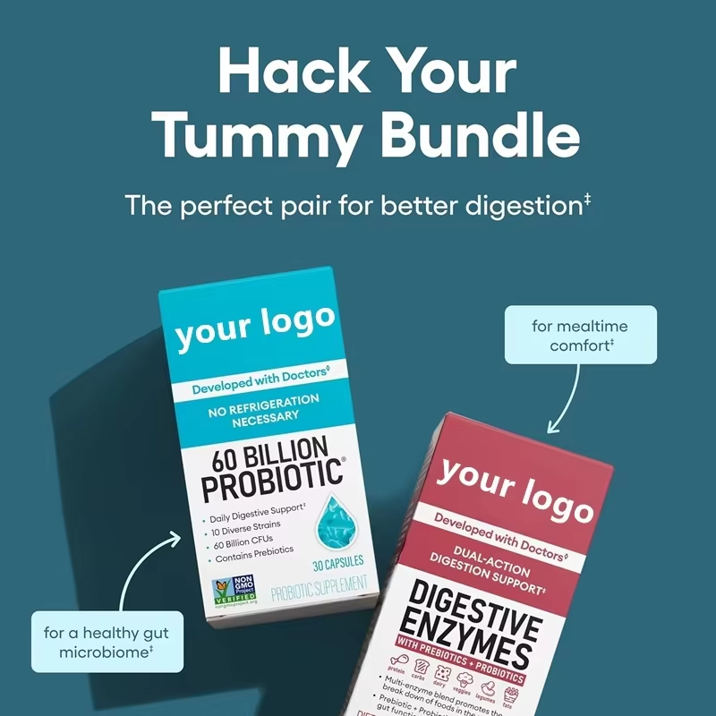 Gut Health Set Factory - OEM 60 Billion Probiotics Digestive Enzymes