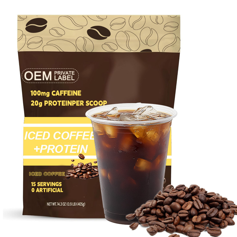 Iced Coffee Protein Manufacturer - OEM 20g Protein 100mg Caffeine Powder