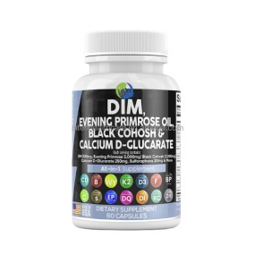 ALL in ONE Supplement DIM Evening Primrose Oil Calcium D-Glucarate Black Cohosh Root Capsules