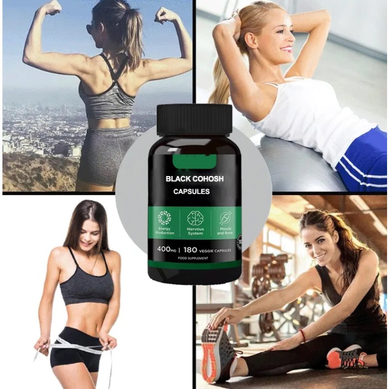 Ausreson Black Cohosh Capsules Calcium Private Label Food Supplement 500mg Black Cohosh Root Capsules