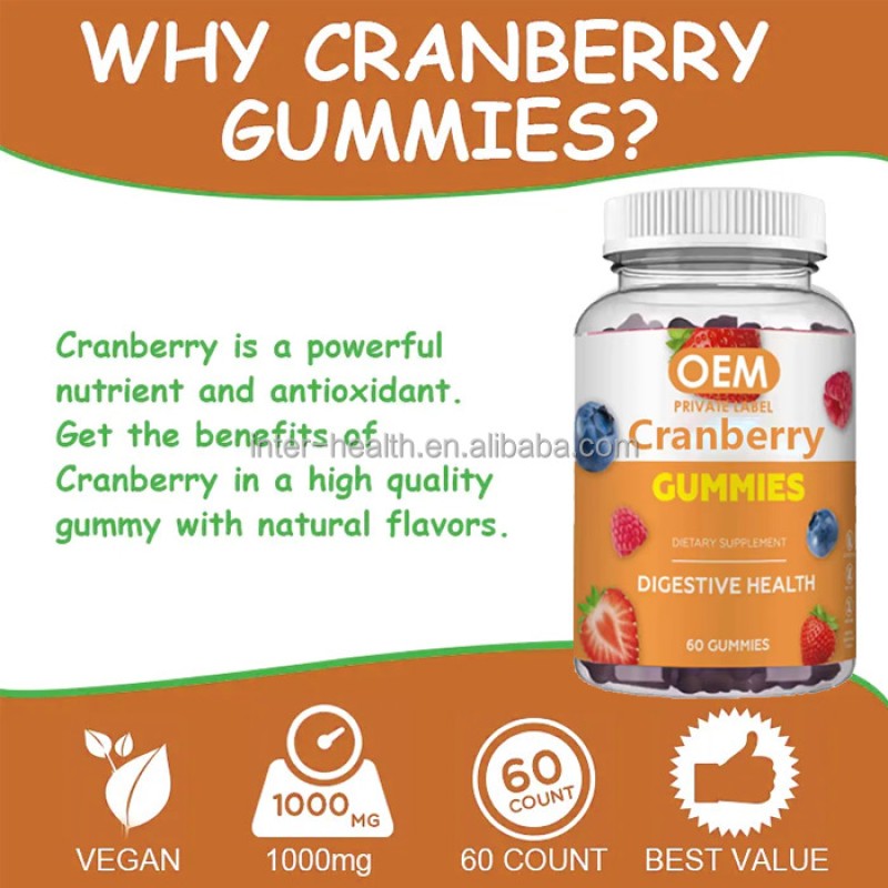 Boost Immune Vegan Probiotic Cranberry Gummies Health Supplement Cranberry Gummy