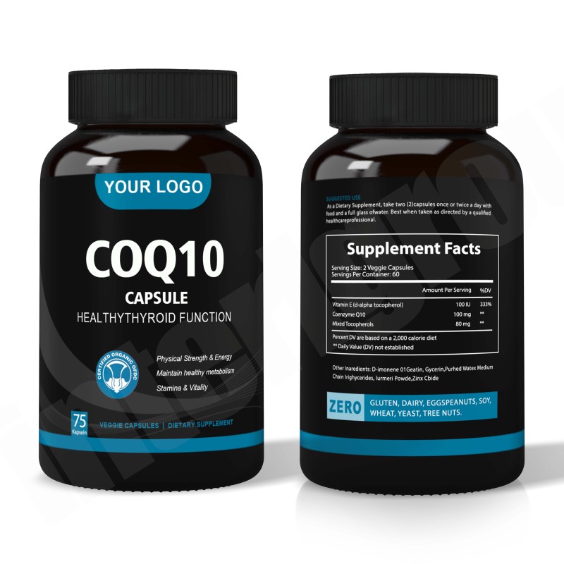 Heart Health Private Label Pqq 400mg Coenzyme Q10 Coq10 Ubiquinol Supplement 98% Coq10