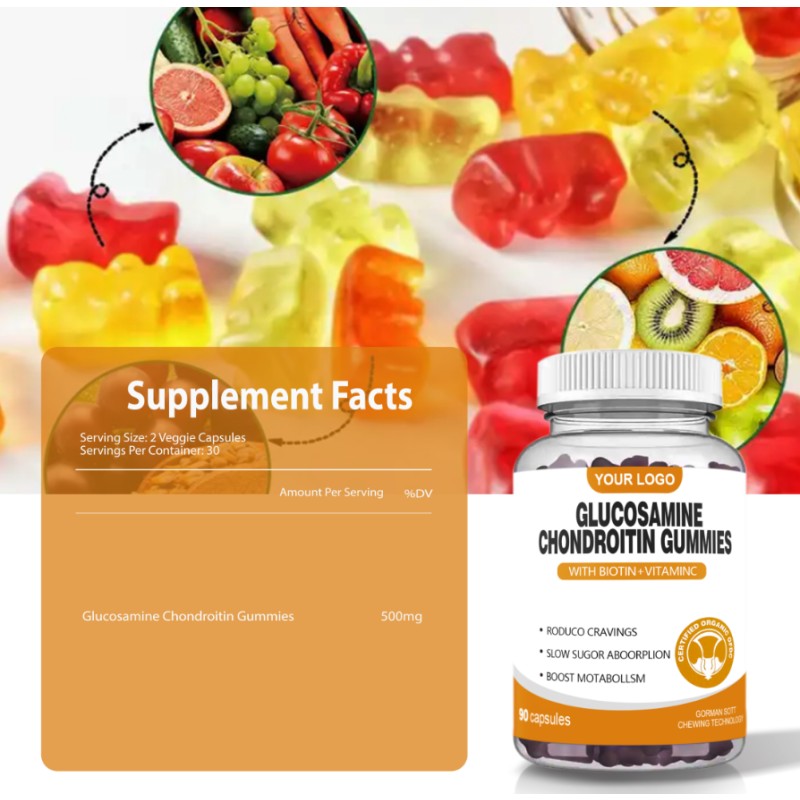 OEM/ODM 1500mg MSM Gummies Immune Support Joint Supplement Vegan Glucosamine Chondroitin Gummies