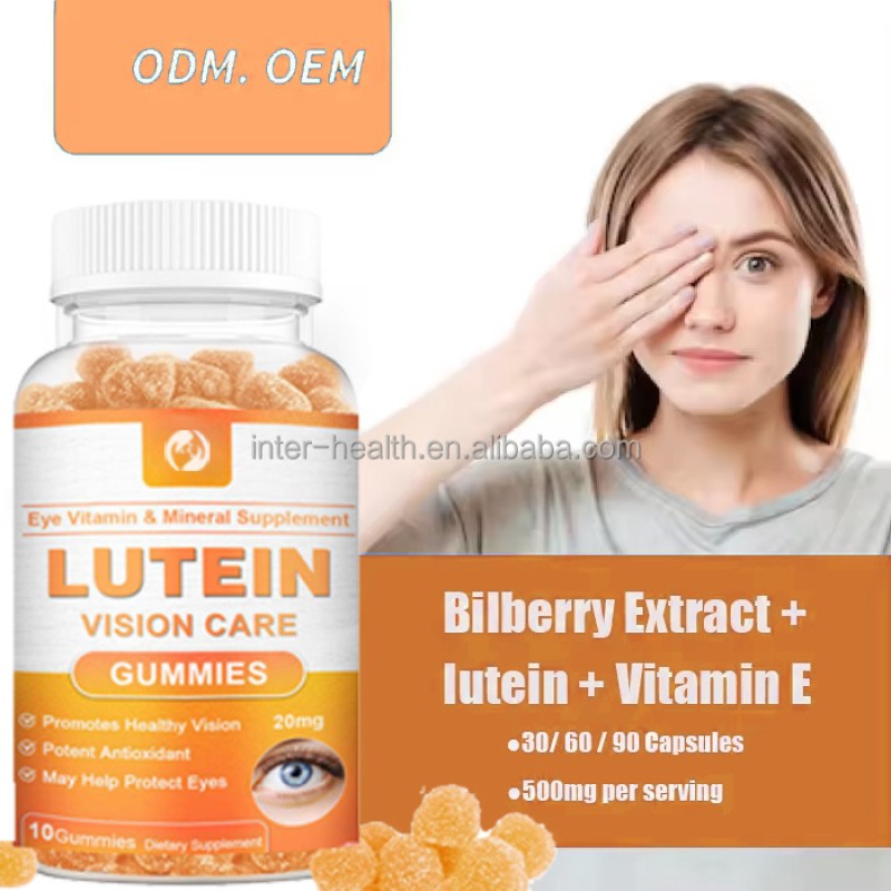 OEM Eye Gummy Candy Vitamins Supplement Blueberry Zeaxanthin Lutein Eye Gummies