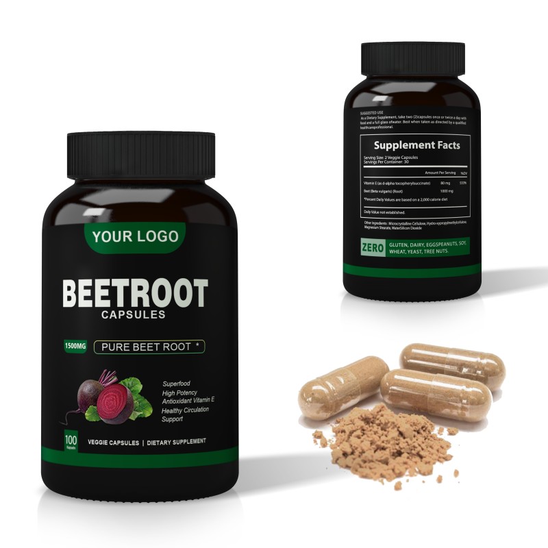 OEM Private Label Natural Beetroot Juice Extract Supplement Vegan Beet Root Capsules