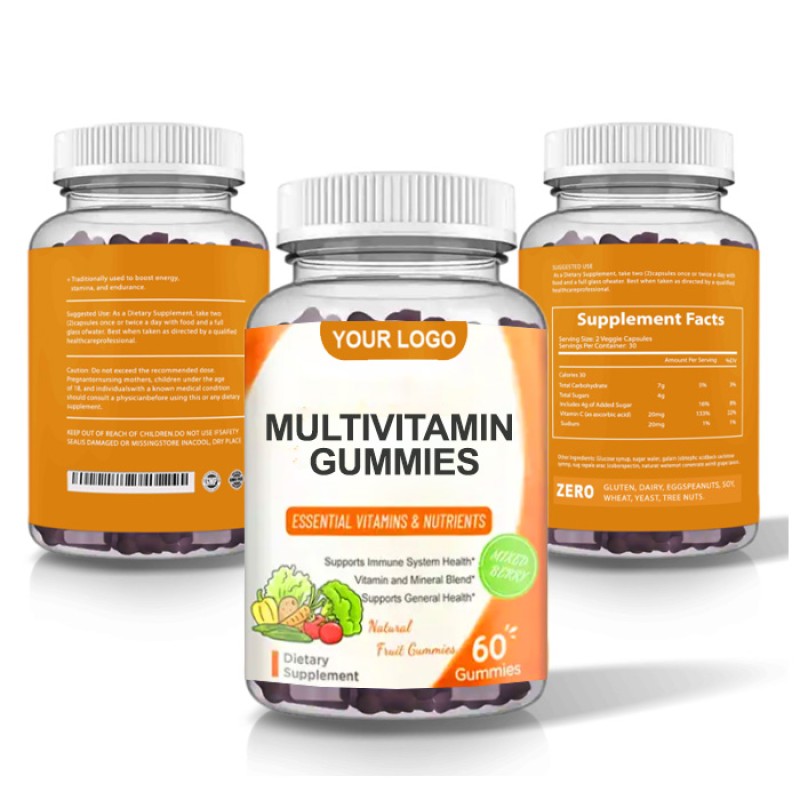 Private Label Halal Vegan Bears Multi Vitamin Gummy Dietary Supplement Multivitamin Gummies