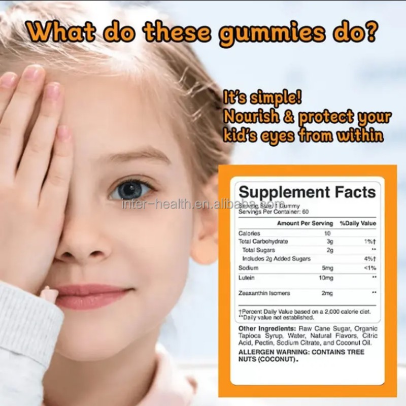 OEM Eye Gummy Candy Vitamins Supplement Blueberry Zeaxanthin Lutein Eye Gummies