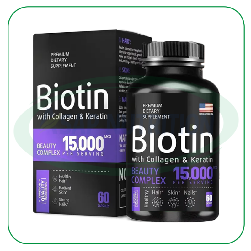 Biotin Capsules Manufacturer - OEM 10000mcg Hair Growth Supplement