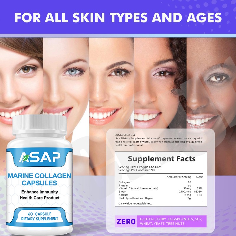 Marine Collagen Capsules Manufacturer - OEM 2000mg Vitamin C Whitening