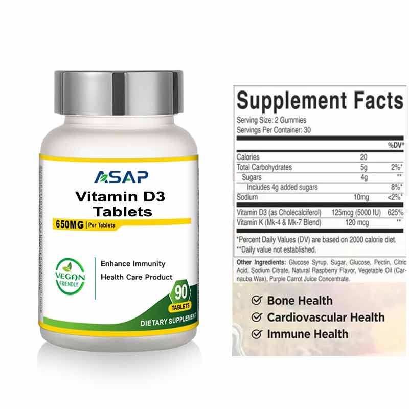 Vitamin D3 Tablets Supplier - OEM Calcium Magnesium Zinc 50000IU