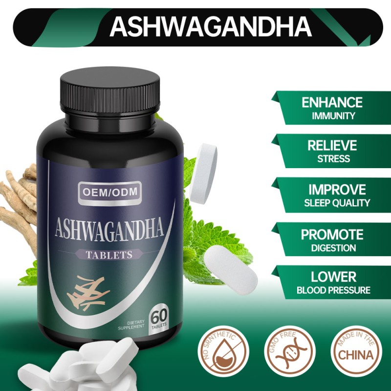 Ashwagandha Tablets Supplier - OEM Stress Support Calm Relax Supplement
