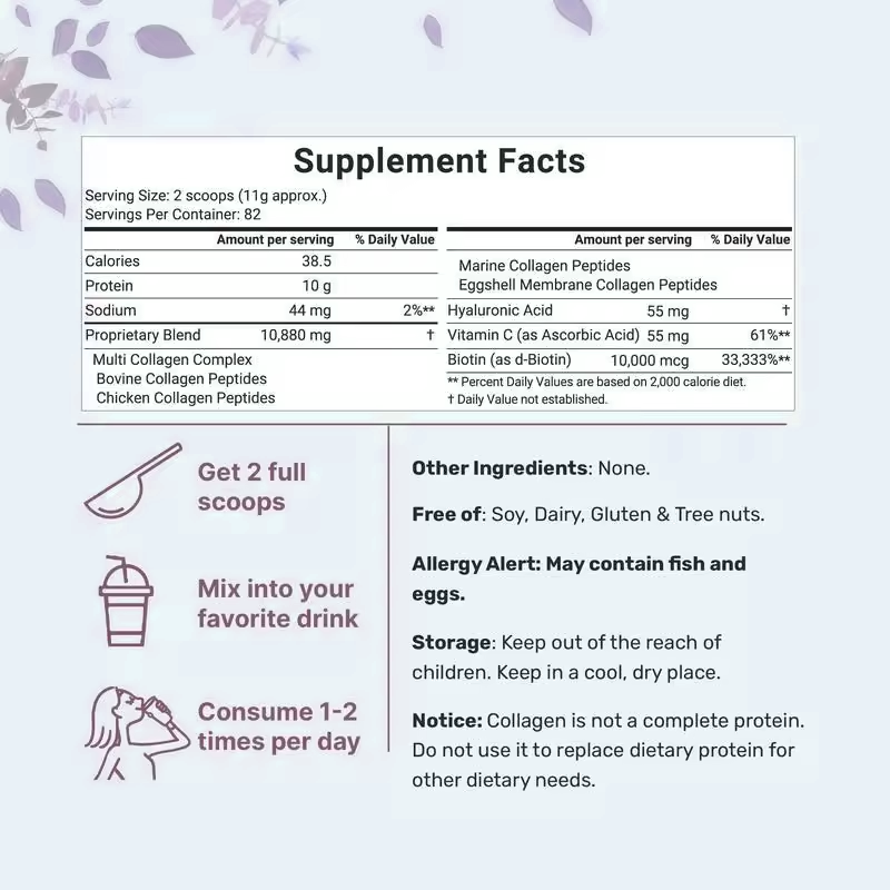 Multi Collagen Powder Manufacturer - OEM 3 in 1 Hair Skin Nail Custom