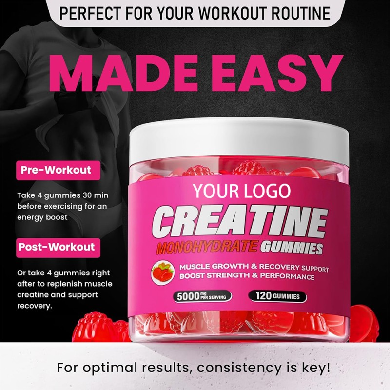 Creatine Gummies Factory - OEM Pre Workout Muscle Strength
