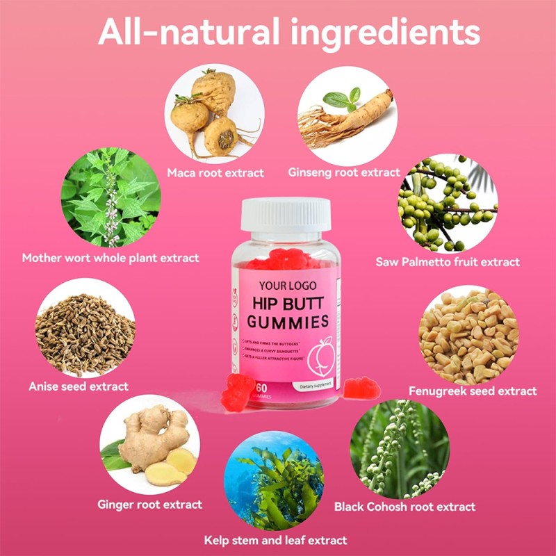 Booty Enhancement Gummies Factory - OEM Hip Butt Curvy Formula Women