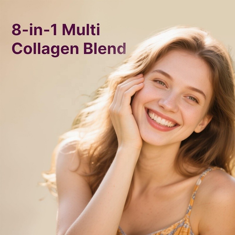 Multi Collagen Capsules Factory - OEM 8 in 1 Hydrolyzed Peptides