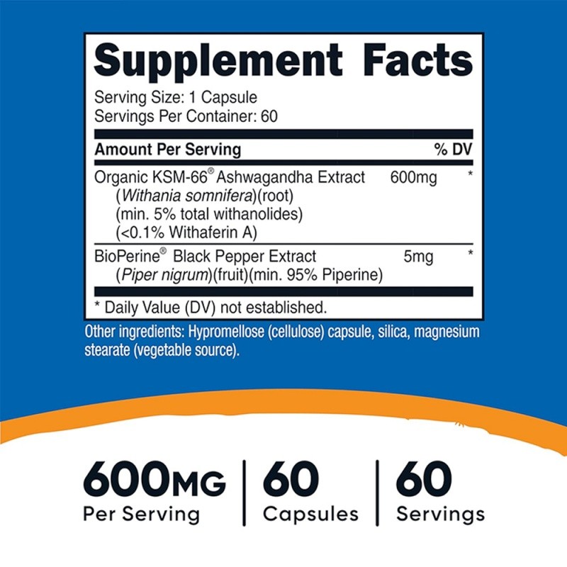 Ashwagandha Capsules Factory - OEM 600mg Non-GMO Energy Boost