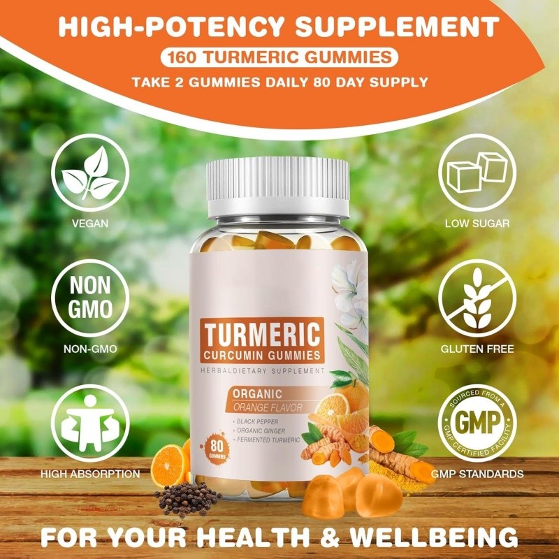 Turmeric Gummies Manufacturer - OEM Curcumin Black Pepper Ginger