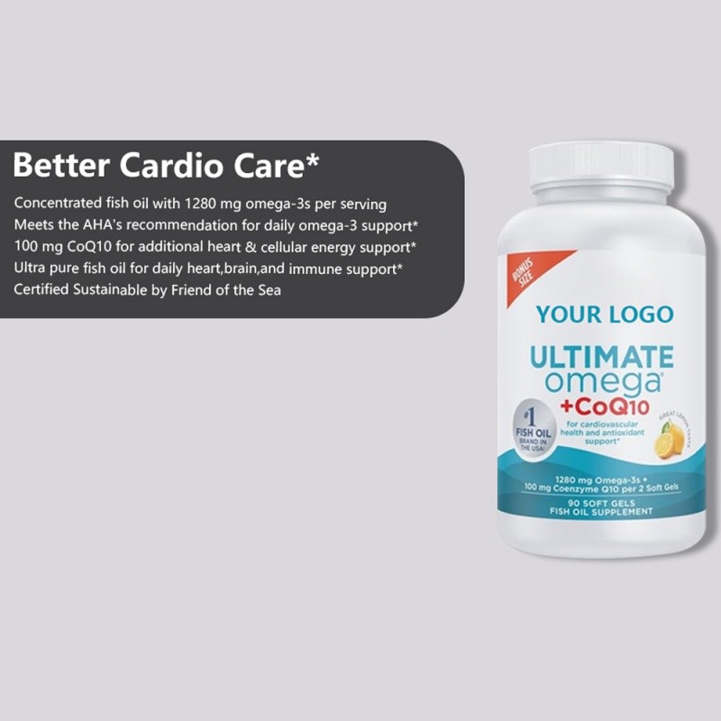 Omega-3 Softgels Manufacturer - OEM 1280mg with CoQ10 Soft Gels