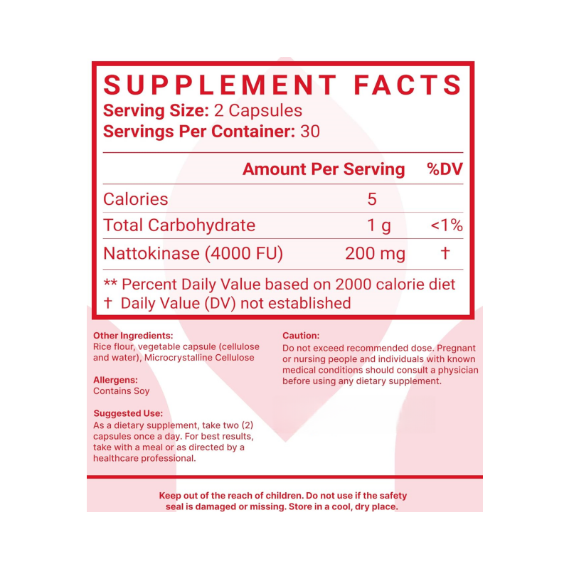 Nattokinase Capsules Supplier - OEM 4000 FU Brain Heart Support