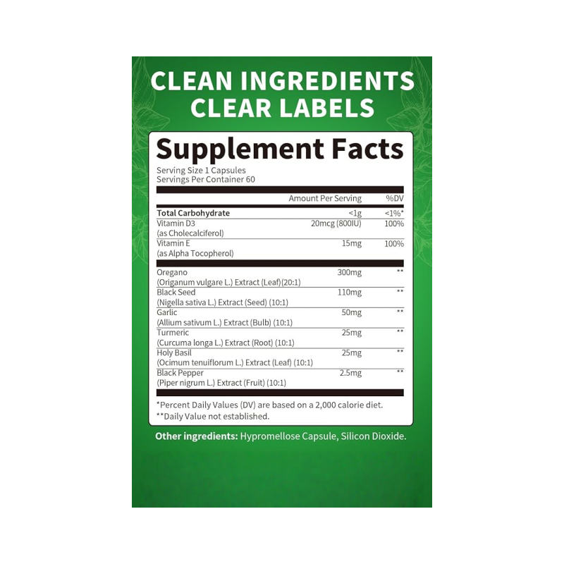 Oregano Oil Capsules Factory - OEM Black Seed Turmeric Vitamin D3