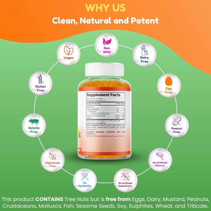 Vitamin C Gummies Supplier - OEM Halal Adult Children Immune