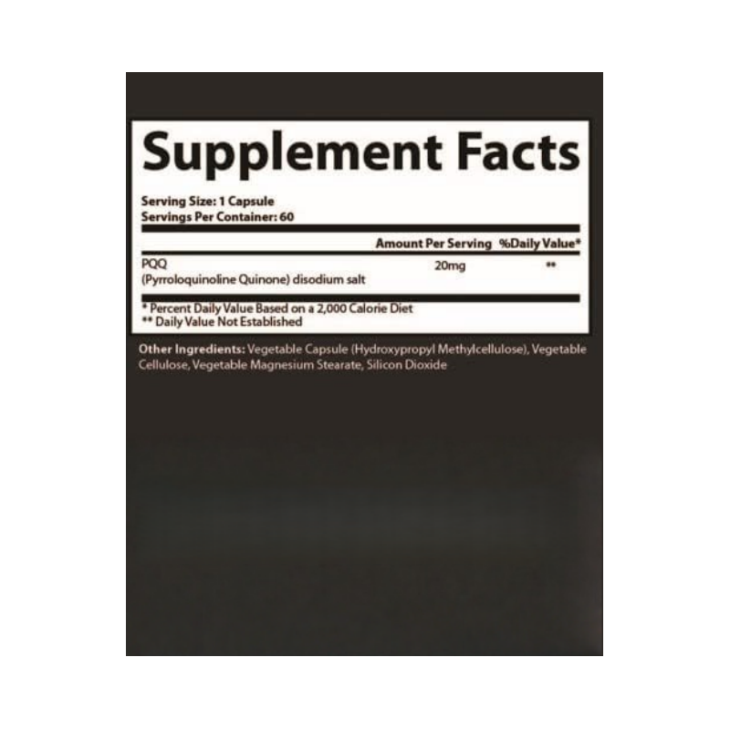 PQQ Capsules Factory - OEM 20mg Ultra Pure Brain Health Support