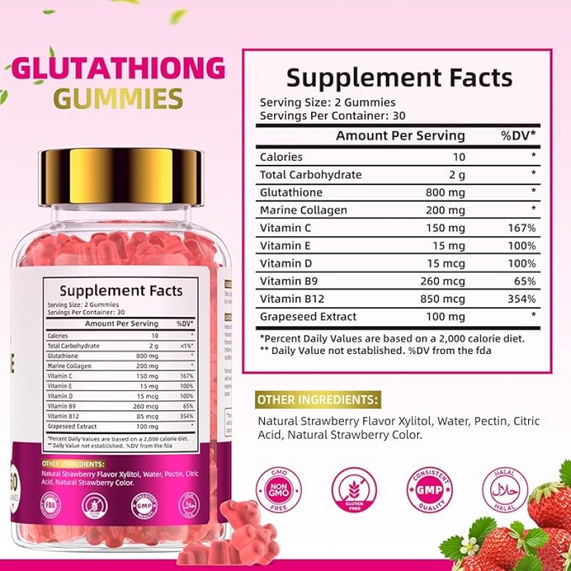 L-Glutathione Gummies Manufacturer - OEM Collagen Hair Skin Nails